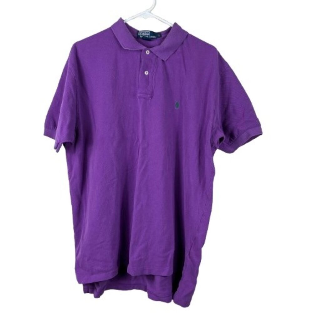 VTG Y2K 90s Polo Ralph Lauren Purple Polo Shirt Size XL Heritagewear Preppy